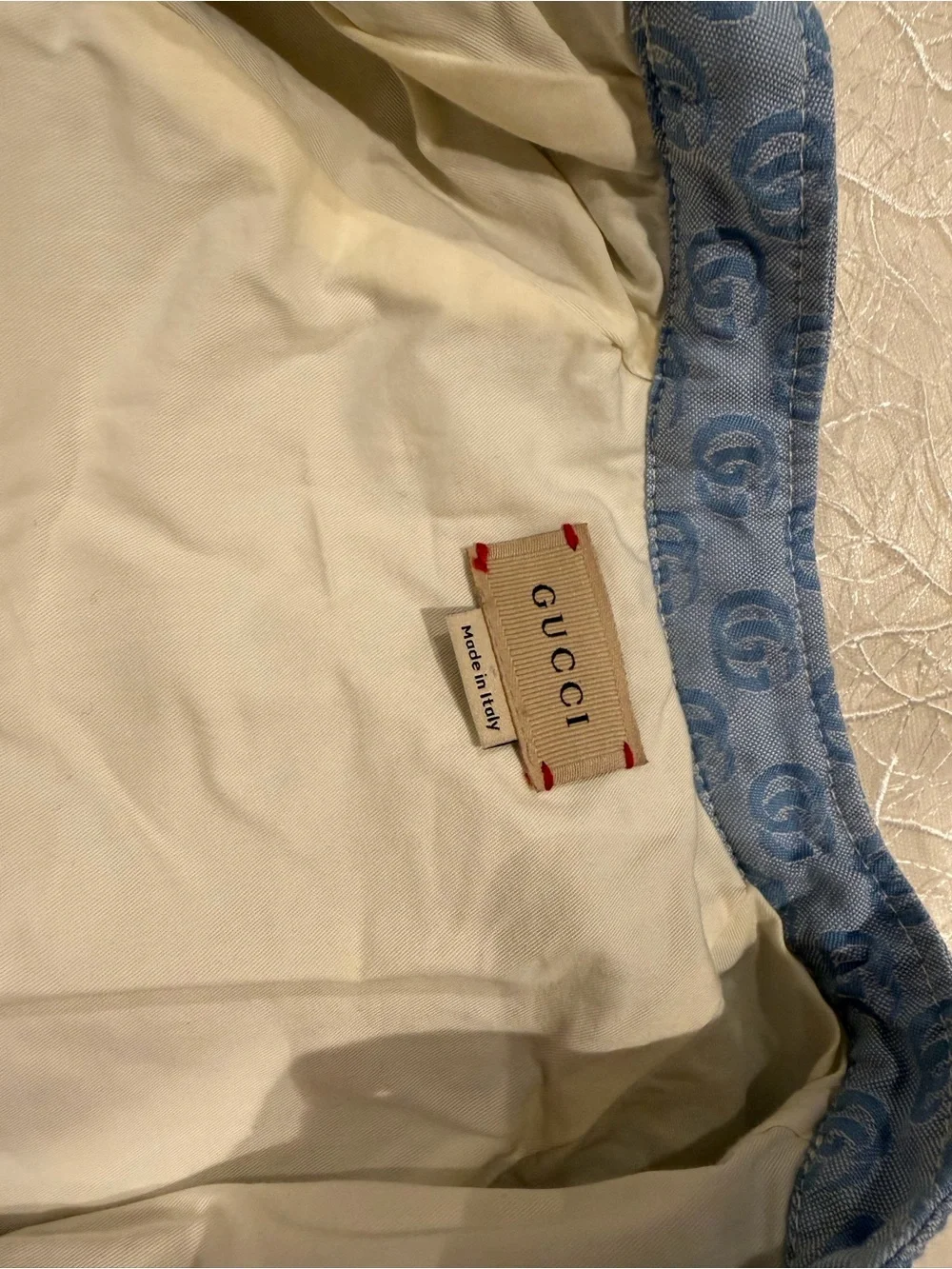 Gucci Baby GG Monogram Blue Jacket Coat 3-6M Made in Italy Authentic